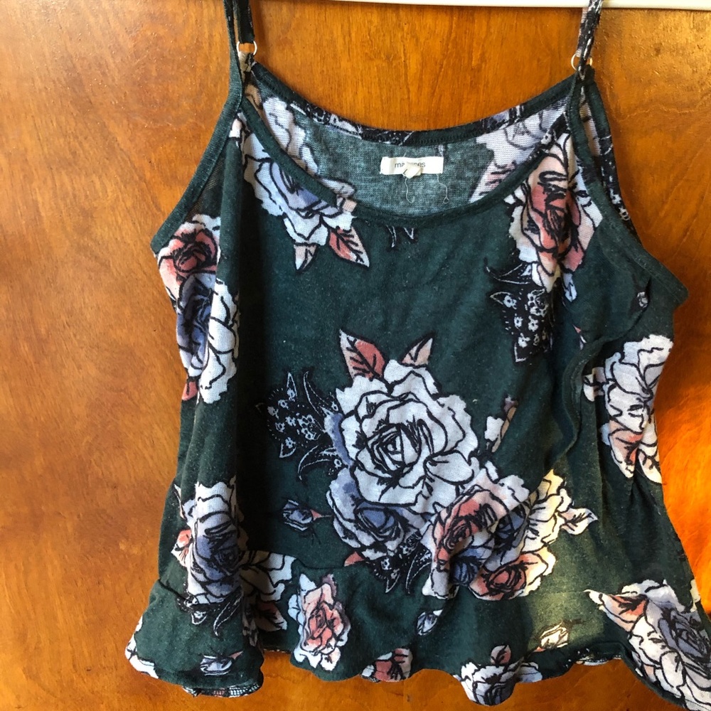 Ruffle floral tank